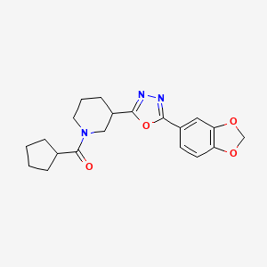 (3-(5-(Benzo[d][1,3]dioxol-5-yl)-1,3,4-oxadiazol-2-yl)piperidin-1-yl)(cyclopentyl)methanone