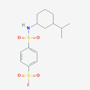 molecular formula C15H22FNO4S2 B2980350 4-[(3-Propan-2-ylcyclohexyl)sulfamoyl]benzenesulfonyl fluoride CAS No. 2305403-92-1
