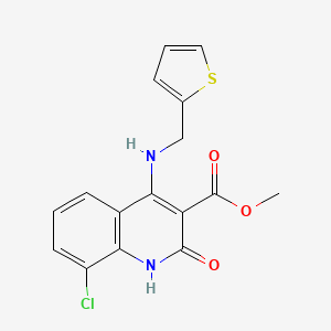 molecular formula C16H13ClN2O3S B2980354 Methyl 8-chloro-2-oxo-4-[(2-thienylmethyl)amino]-1,2-dihydro-3-quinolinecarboxylate CAS No. 1251632-17-3