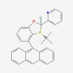 molecular formula C30H26NOP B2980359 2-((2R,3R)-4-(Anthracen-9-yl)-3-(tert-butyl)-2,3-dihydrobenzo[d][1,3]oxaphosphol-2-yl)pyridine CAS No. 1542796-14-4