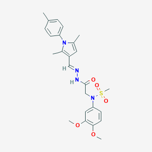 molecular formula C25H30N4O5S B298036 N-(3,4-dimethoxyphenyl)-N-[2-(2-{[2,5-dimethyl-1-(4-methylphenyl)-1H-pyrrol-3-yl]methylene}hydrazino)-2-oxoethyl]methanesulfonamide 