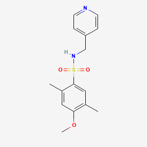 molecular formula C15H18N2O3S B2980364 4-methoxy-2,5-dimethyl-N-(pyridin-4-ylmethyl)benzenesulfonamide CAS No. 898645-17-5