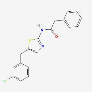 molecular formula C18H15ClN2OS B2980366 N-[5-(3-chlorobenzyl)-1,3-thiazol-2-yl]-2-phenylacetamide CAS No. 304895-49-6