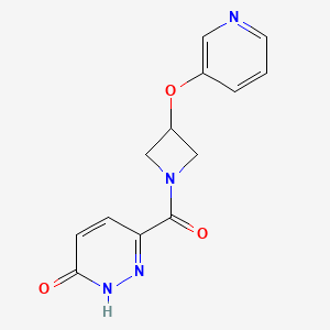 molecular formula C13H12N4O3 B2980368 6-(3-(pyridin-3-yloxy)azetidine-1-carbonyl)pyridazin-3(2H)-one CAS No. 1903562-64-0