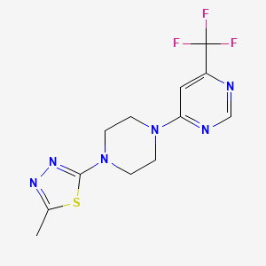 2-Methyl-5-[4-[6-(trifluoromethyl)pyrimidin-4-yl]piperazin-1-yl]-1,3,4-thiadiazole