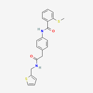 2-(methylthio)-N-(4-(2-oxo-2-((thiophen-2-ylmethyl)amino)ethyl)phenyl)benzamide