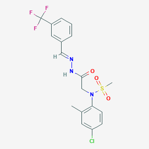 molecular formula C18H17ClF3N3O3S B298038 N-(4-chloro-2-methylphenyl)-N-(2-oxo-2-{2-[3-(trifluoromethyl)benzylidene]hydrazino}ethyl)methanesulfonamide 