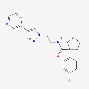 1-(4-chlorophenyl)-N-{2-[4-(pyridin-3-yl)-1H-pyrazol-1-yl]ethyl}cyclopentane-1-carboxamide