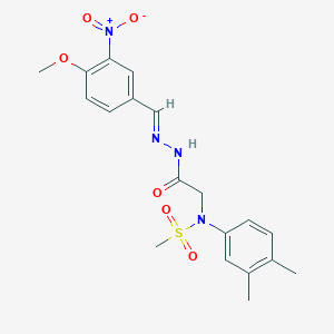 molecular formula C19H22N4O6S B298039 N-(3,4-dimethylphenyl)-N-[2-(2-{3-nitro-4-methoxybenzylidene}hydrazino)-2-oxoethyl]methanesulfonamide 