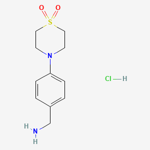 4-[4-(Aminomethyl)phenyl]-1lambda6-thiomorpholine-1,1-dione hydrochloride