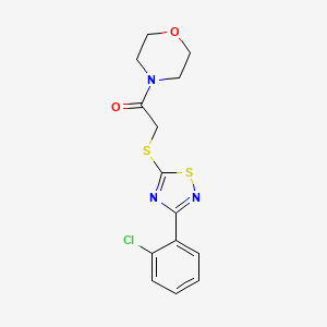 molecular formula C14H14ClN3O2S2 B2980391 2-((3-(2-Chlorophenyl)-1,2,4-thiadiazol-5-yl)thio)-1-morpholinoethanone CAS No. 864918-99-0