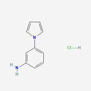 molecular formula C10H11ClN2 B2980393 3-(1H-pyrrol-1-yl)aniline hydrochloride CAS No. 1324087-02-6; 89353-42-4
