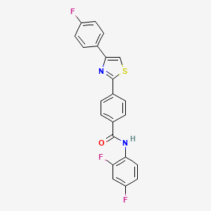 molecular formula C22H13F3N2OS B2980401 N-(2,4-difluorophenyl)-4-[4-(4-fluorophenyl)-1,3-thiazol-2-yl]benzamide CAS No. 321430-17-5