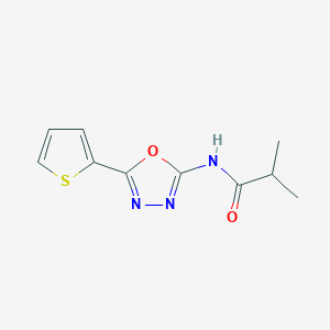 molecular formula C10H11N3O2S B2980403 N-(5-(thiophen-2-yl)-1,3,4-oxadiazol-2-yl)isobutyramide CAS No. 941997-88-2