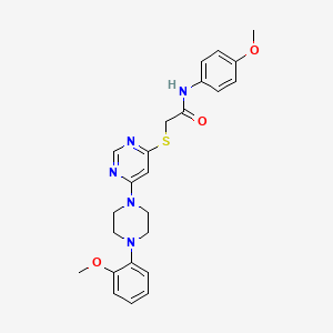 molecular formula C24H27N5O3S B2980410 2-[4-(4-methoxyphenyl)-3-thiomorpholin-4-yl-1H-pyrazol-1-yl]-N-(4-methylbenzyl)acetamide CAS No. 1251693-73-8