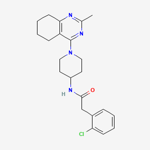 molecular formula C22H27ClN4O B2980413 2-(2-chlorophenyl)-N-(1-(2-methyl-5,6,7,8-tetrahydroquinazolin-4-yl)piperidin-4-yl)acetamide CAS No. 1904197-27-8