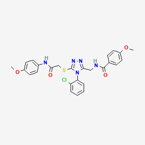 N-[[4-(2-chlorophenyl)-5-[2-(4-methoxyanilino)-2-oxoethyl]sulfanyl-1,2,4-triazol-3-yl]methyl]-4-methoxybenzamide