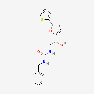 molecular formula C18H18N2O3S B2980421 1-Benzyl-3-[2-hydroxy-2-(5-thiophen-2-ylfuran-2-yl)ethyl]urea CAS No. 2320859-92-3