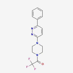 molecular formula C16H15F3N4O B2980422 2,2,2-Trifluoro-1-(4-(6-phenylpyridazin-3-yl)piperazin-1-yl)ethanone CAS No. 1021069-98-6