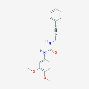 molecular formula C18H18N2O3 B2980423 1-(3,4-Dimethoxyphenyl)-3-(3-phenylprop-2-ynyl)urea CAS No. 2309454-86-0