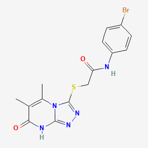 molecular formula C15H14BrN5O2S B2980429 N-(4-bromophenyl)-2-((5,6-dimethyl-7-oxo-7,8-dihydro-[1,2,4]triazolo[4,3-a]pyrimidin-3-yl)thio)acetamide CAS No. 891135-09-4