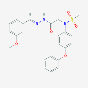molecular formula C23H23N3O5S B298043 N-{2-[2-(3-methoxybenzylidene)hydrazino]-2-oxoethyl}-N-(4-phenoxyphenyl)methanesulfonamide 