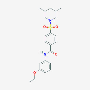 molecular formula C22H28N2O4S B2980438 4-((3,5-dimethylpiperidin-1-yl)sulfonyl)-N-(3-ethoxyphenyl)benzamide CAS No. 392324-15-1