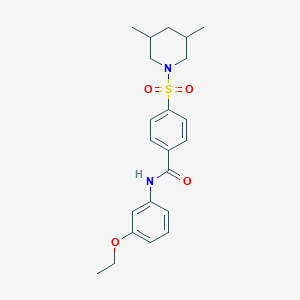 molecular formula C22H28N2O4S B2980438 4-((3,5-二甲基哌啶-1-基)磺酰基)-N-(3-乙氧苯基)苯甲酰胺 CAS No. 392324-15-1