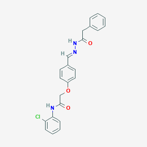 molecular formula C23H20ClN3O3 B298044 N-(2-chlorophenyl)-2-{4-[2-(phenylacetyl)carbohydrazonoyl]phenoxy}acetamide 
