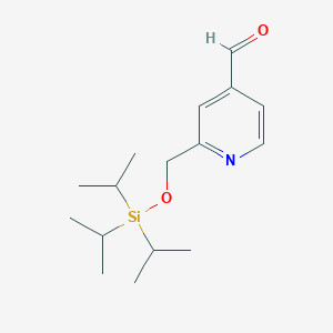 molecular formula C16H27NO2Si B2980441 2-[三(丙-2-基)甲硅烷基氧基甲基]吡啶-4-甲醛 CAS No. 2294972-75-9