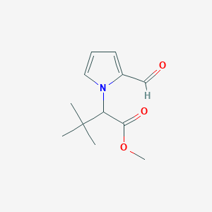 molecular formula C12H17NO3 B2980442 methyl 2-(2-formyl-1H-pyrrol-1-yl)-3,3-dimethylbutanoate CAS No. 343373-28-4