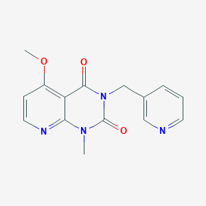 molecular formula C15H14N4O3 B2980443 5-methoxy-1-methyl-3-(pyridin-3-ylmethyl)pyrido[2,3-d]pyrimidine-2,4(1H,3H)-dione CAS No. 941898-10-8