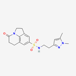 N-(2-(1,5-dimethyl-1H-pyrazol-3-yl)ethyl)-4-oxo-2,4,5,6-tetrahydro-1H-pyrrolo[3,2,1-ij]quinoline-8-sulfonamide