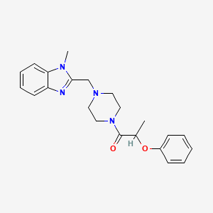 molecular formula C22H26N4O2 B2980458 1-(4-((1-methyl-1H-benzo[d]imidazol-2-yl)methyl)piperazin-1-yl)-2-phenoxypropan-1-one CAS No. 1171514-35-4