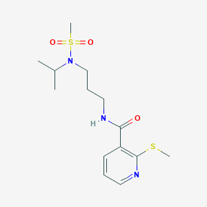 molecular formula C14H23N3O3S2 B2980465 2-(methylsulfanyl)-N-{3-[N-(propan-2-yl)methanesulfonamido]propyl}pyridine-3-carboxamide CAS No. 1197900-82-5