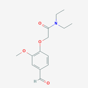 molecular formula C14H19NO4 B2980479 N,N-二乙基-2-(4-甲酰基-2-甲氧基苯氧基)乙酰胺 CAS No. 4624-41-3