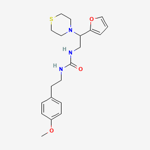 molecular formula C20H27N3O3S B2980486 1-(2-(Furan-2-yl)-2-thiomorpholinoethyl)-3-(4-methoxyphenethyl)urea CAS No. 2034573-35-6