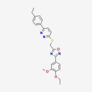 3-(4-Ethoxy-3-methoxyphenyl)-5-(((6-(4-ethylphenyl)pyridazin-3-yl)thio)methyl)-1,2,4-oxadiazole