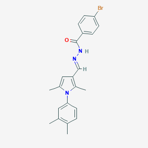 molecular formula C22H22BrN3O B298049 4-bromo-N'-{[1-(3,4-dimethylphenyl)-2,5-dimethyl-1H-pyrrol-3-yl]methylene}benzohydrazide 