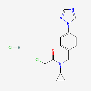 2-Chloro-N-cyclopropyl-N-[[4-(1,2,4-triazol-1-yl)phenyl]methyl]acetamide;hydrochloride