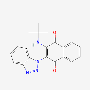 molecular formula C20H18N4O2 B2980503 2-(1H-benzo[d][1,2,3]triazol-1-yl)-3-(tert-butylamino)naphthalene-1,4-dione CAS No. 371124-80-0