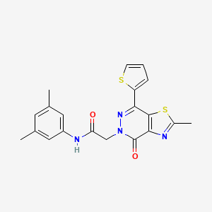 molecular formula C20H18N4O2S2 B2980504 N-(3,5-dimethylphenyl)-2-(2-methyl-4-oxo-7-(thiophen-2-yl)thiazolo[4,5-d]pyridazin-5(4H)-yl)acetamide CAS No. 941927-68-0