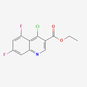 molecular formula C12H8ClF2NO2 B2980508 Ethyl 4-chloro-5,7-difluoroquinoline-3-carboxylate CAS No. 311346-69-7