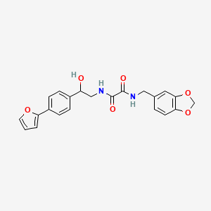 molecular formula C22H20N2O6 B2980515 N-[(2H-1,3-benzodioxol-5-yl)methyl]-N'-{2-[4-(furan-2-yl)phenyl]-2-hydroxyethyl}ethanediamide CAS No. 2097916-72-6