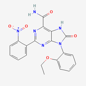 molecular formula C20H16N6O5 B2980516 9-(2-ethoxyphenyl)-2-(2-nitrophenyl)-8-oxo-8,9-dihydro-7H-purine-6-carboxamide CAS No. 899970-99-1