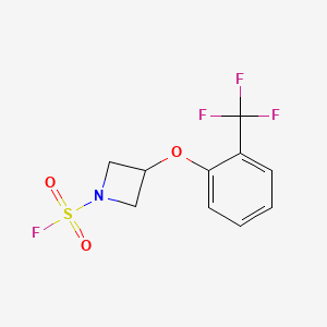 molecular formula C10H9F4NO3S B2980521 3-[2-(Trifluoromethyl)phenoxy]azetidine-1-sulfonyl fluoride CAS No. 2411263-31-3