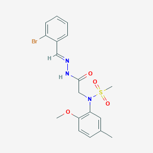 molecular formula C18H20BrN3O4S B298053 N-{2-[2-(2-bromobenzylidene)hydrazino]-2-oxoethyl}-N-(2-methoxy-5-methylphenyl)methanesulfonamide 