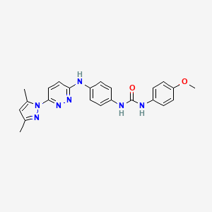molecular formula C23H23N7O2 B2980536 1-(4-((6-(3,5-dimethyl-1H-pyrazol-1-yl)pyridazin-3-yl)amino)phenyl)-3-(4-methoxyphenyl)urea CAS No. 1013749-31-9