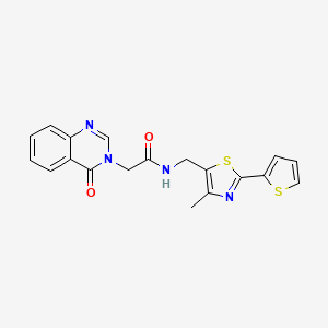 N-((4-methyl-2-(thiophen-2-yl)thiazol-5-yl)methyl)-2-(4-oxoquinazolin-3(4H)-yl)acetamide