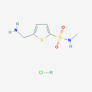 molecular formula C6H11ClN2O2S2 B2980554 5-(氨甲基)-N-甲基噻吩-2-磺酰胺盐酸盐 CAS No. 1049712-52-8